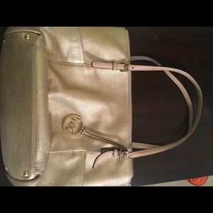 Michael Kors gold textured leather purse
